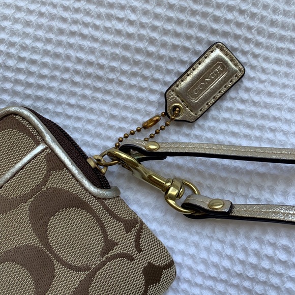 Coach Signature C Canvas Wristlet with Flower - Picture 11 of 13